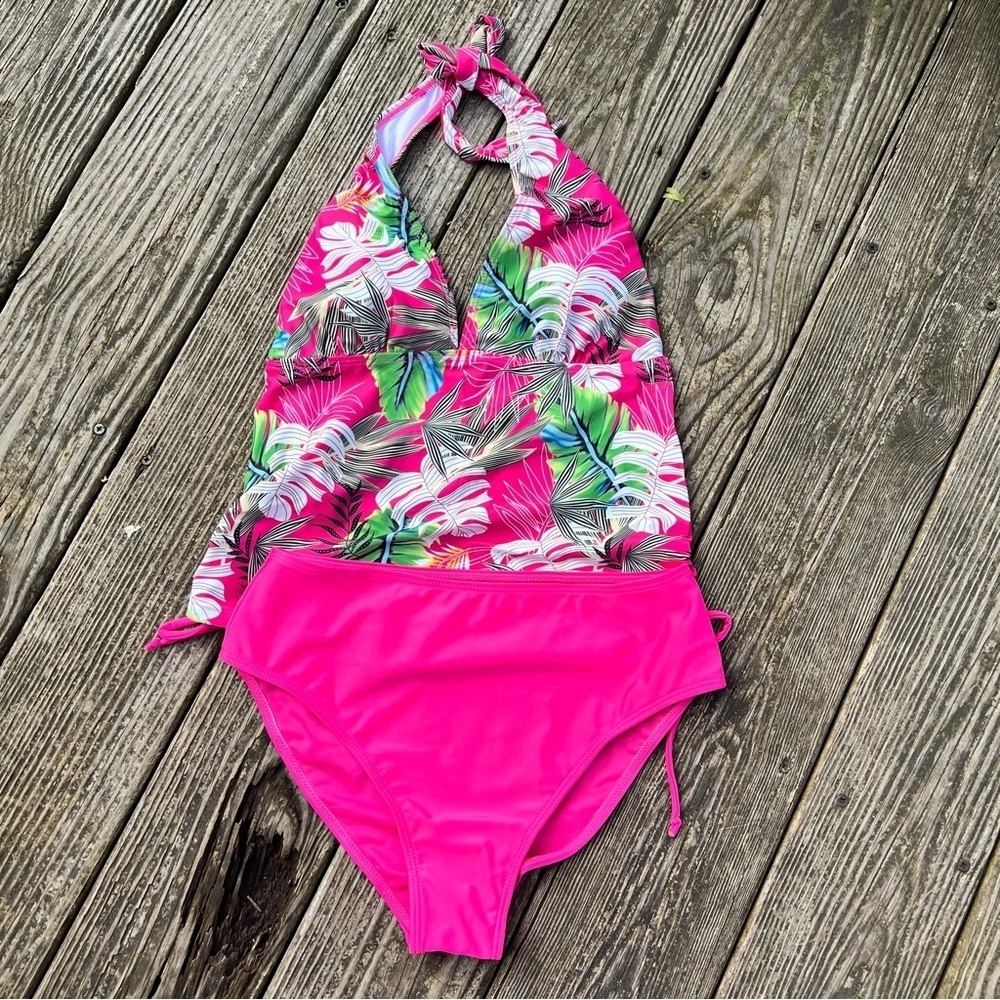 Tropical print 2 piece tankini - Picture 4 of 10
